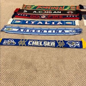 12 soccer team/country scarves